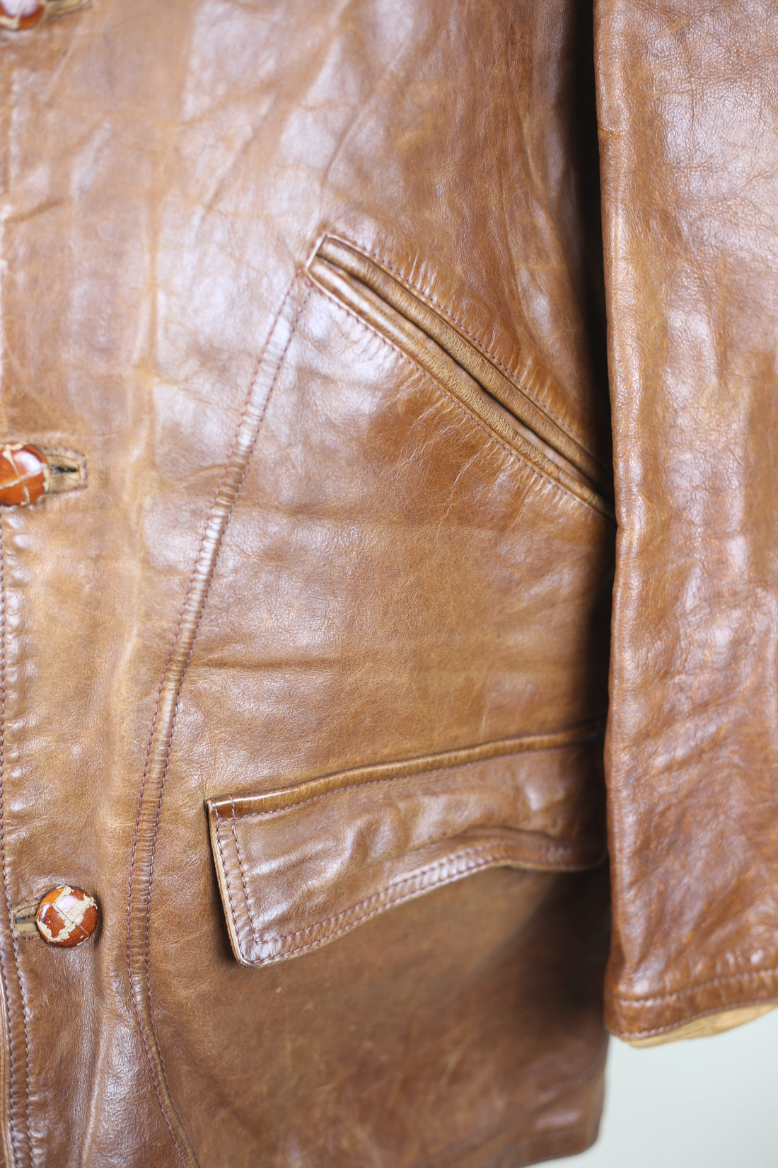 Giacca  in pelle vintage    - L -