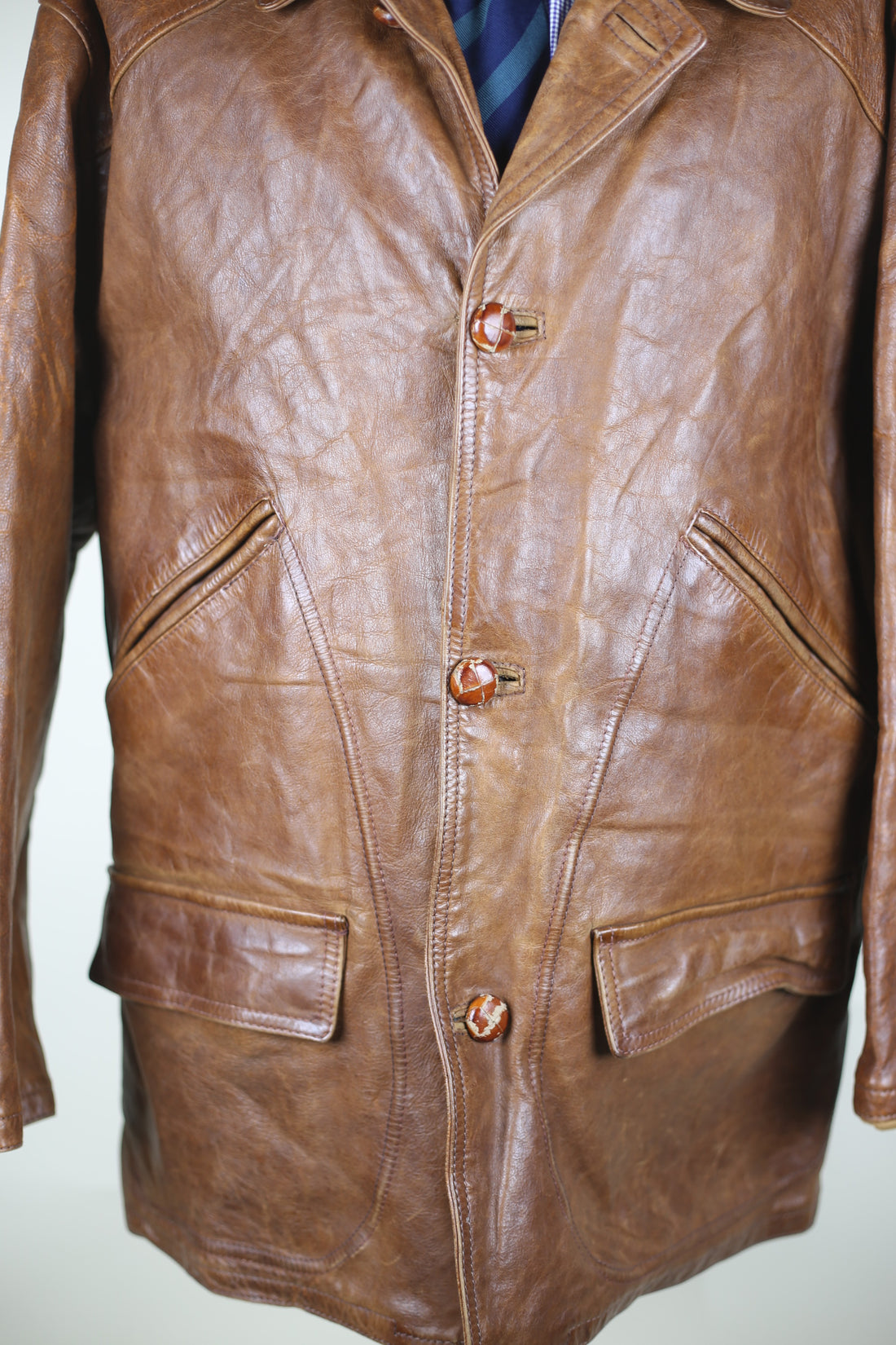 Giacca  in pelle vintage    - L -