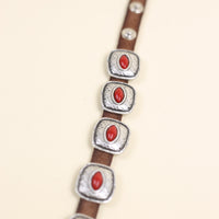 Navajo concho coral bracelet