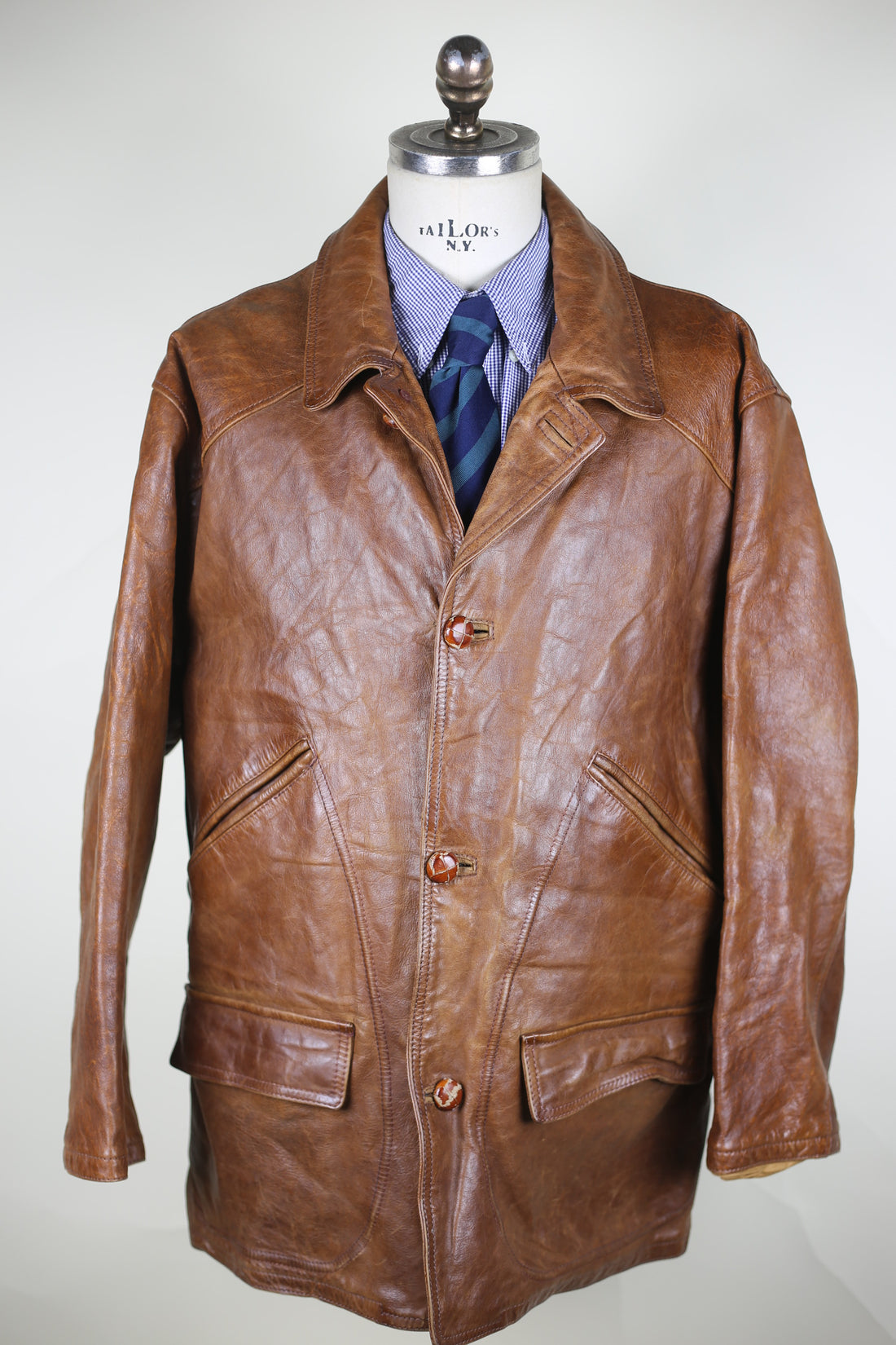 Giacca  in pelle vintage    - L -