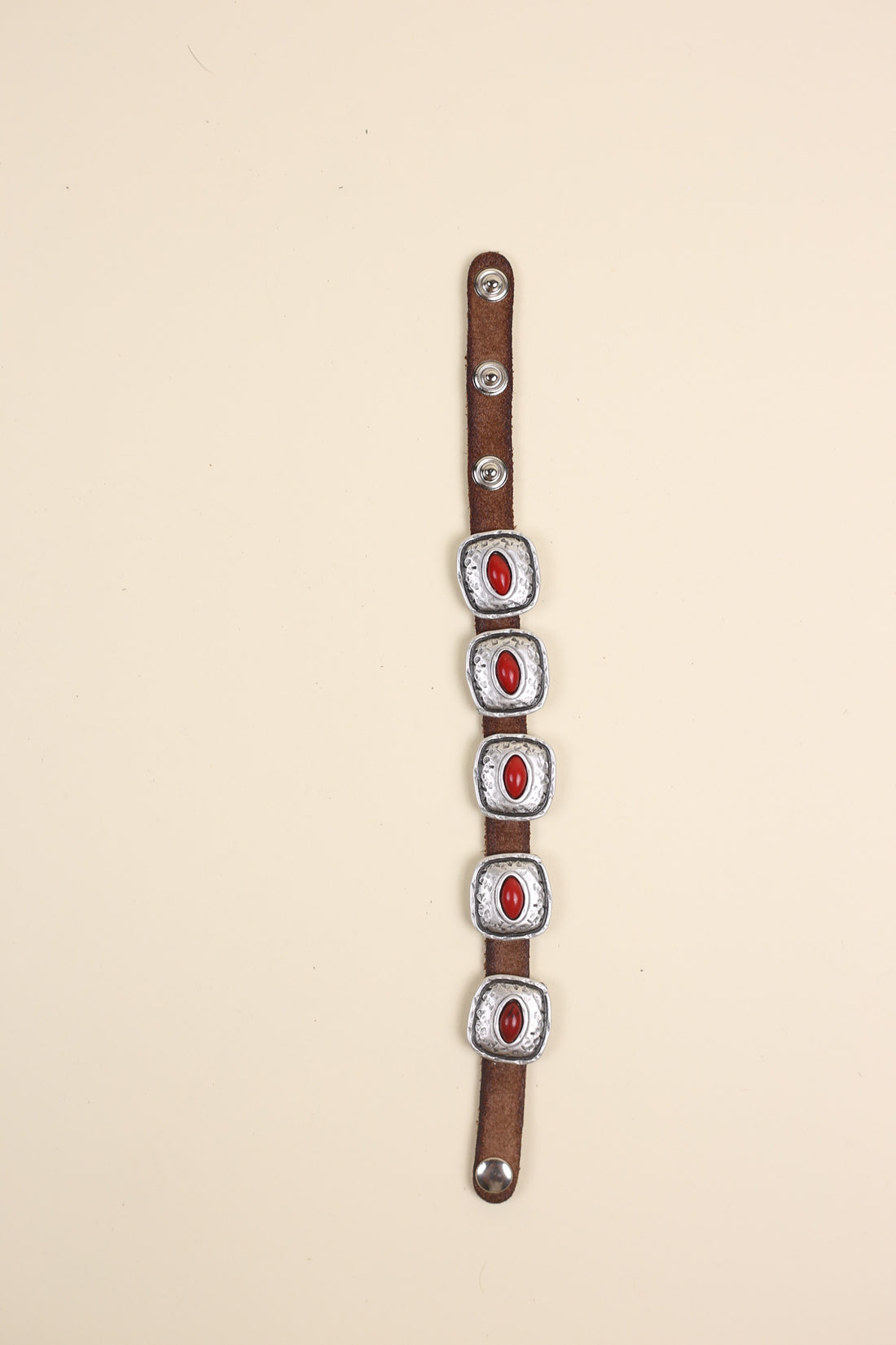 Navajo concho coral bracelet