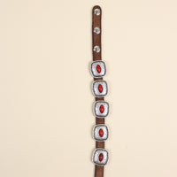 Navajo concho coral bracelet