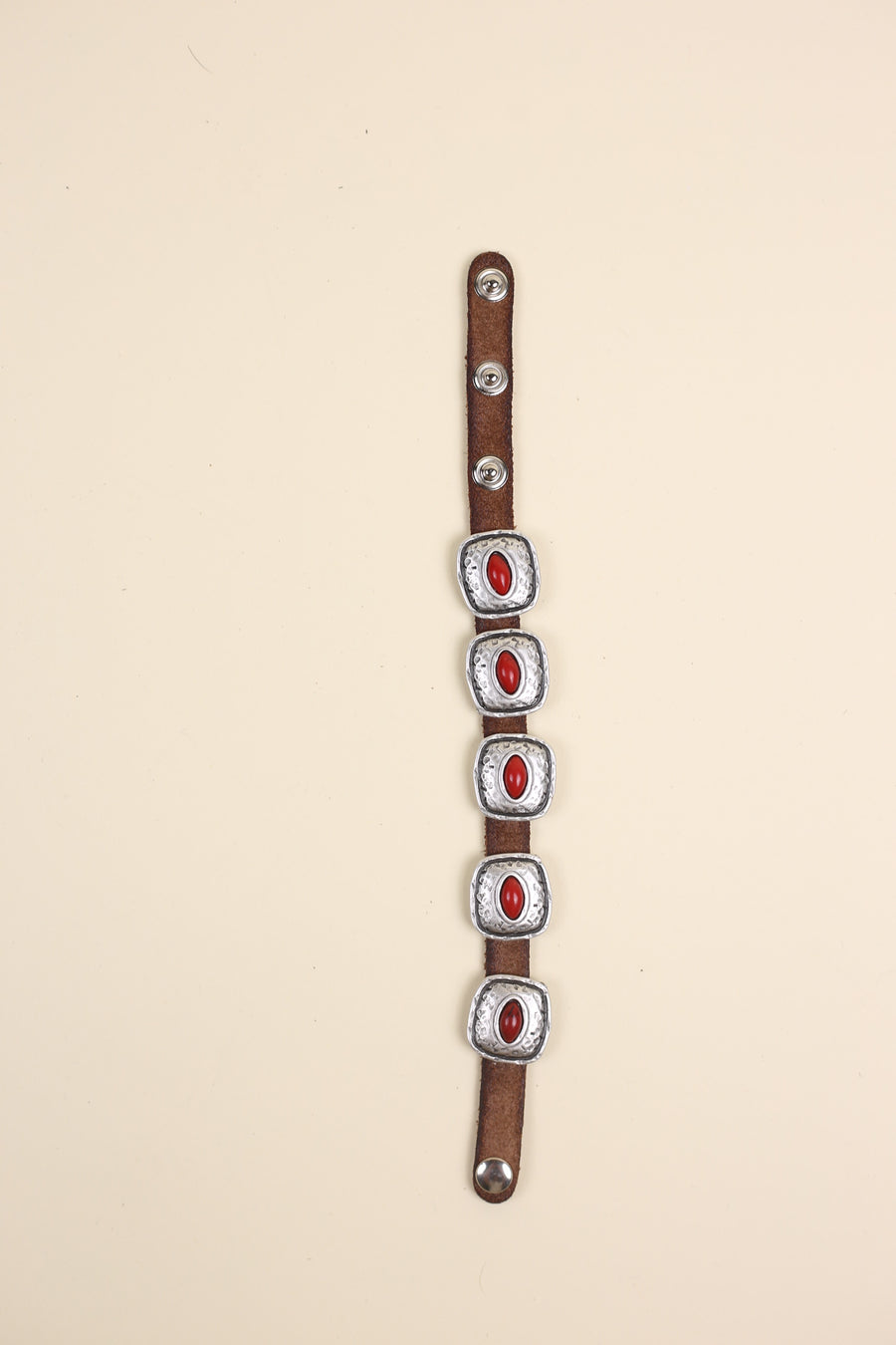 Navajo concho coral bracelet