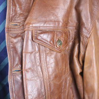 Giacca  in pelle TRUCKER vintage MAFFEI    - L -