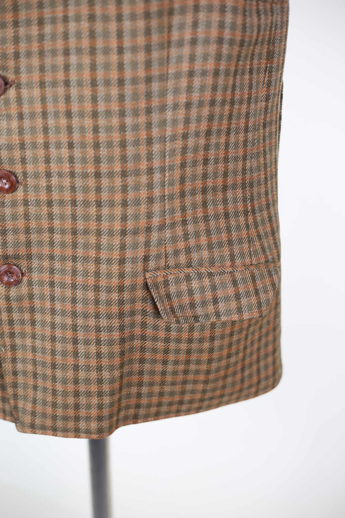 Vintage 80s tailored waistcoat in tweed - L -