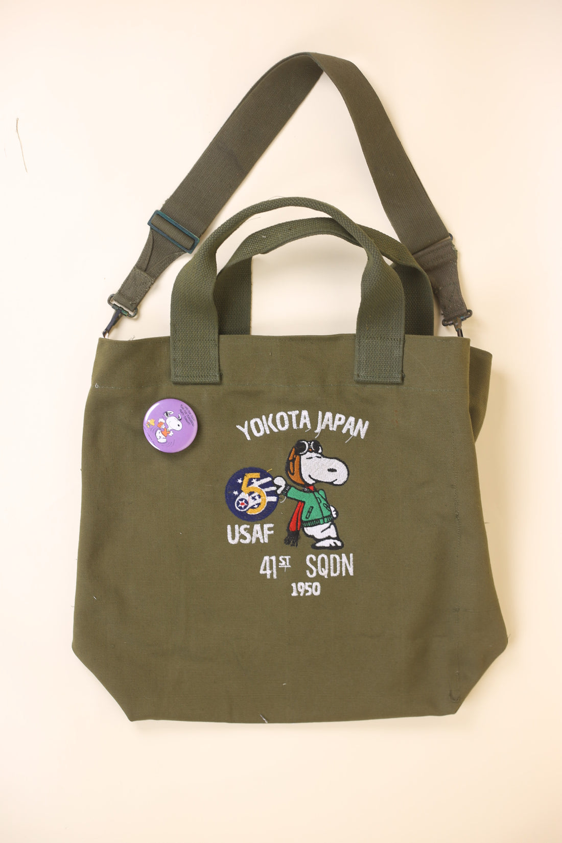 army tote bag with embroidery