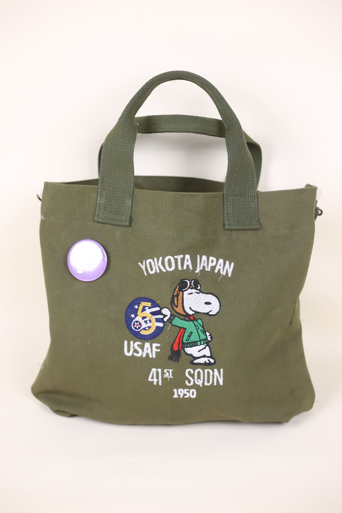 army tote bag with embroidery