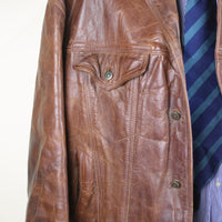 Giacca  in pelle TRUCKER vintage MAFFEI    - L -