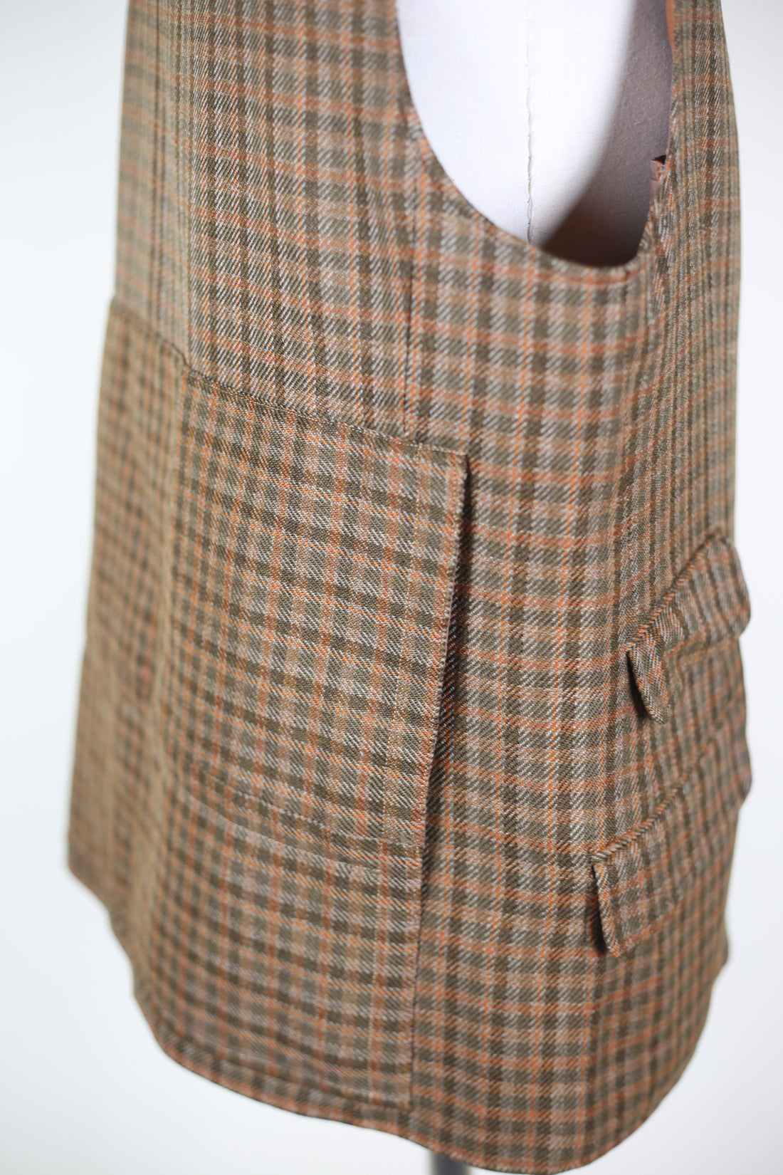 Vintage 80s tailored waistcoat in tweed - L -