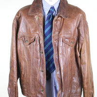 Giacca  in pelle TRUCKER vintage MAFFEI    - L -