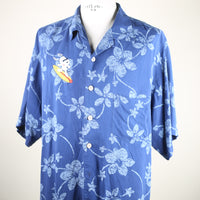Camicia Hawaiana   con ricamo  -  L -  blu