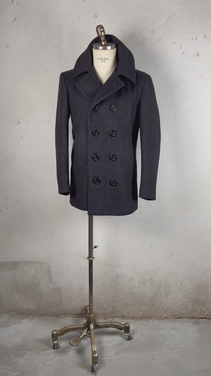 PEACOAT US NAVY Made in USA 10 buttons - S -