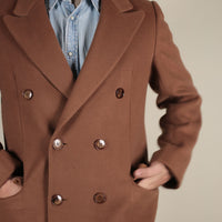 Cashmere double breasted coat - L -