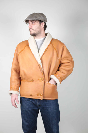 Shearling sheepskin jacket -L-